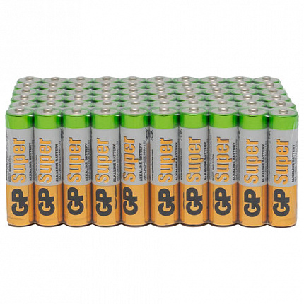 Батарейки GP Super, AAA (LR03, 24А), алкалиновые, мизинчиковые, КОМПЛЕКТ 60 шт., 24A-2CRVS60