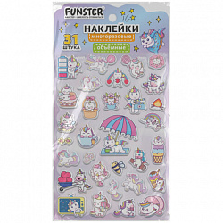 Наклейки объемные "Яркий микс", 19х13,5 см, ассорти 12 видов, FUNSTER (ФАНСТЕР), 666087