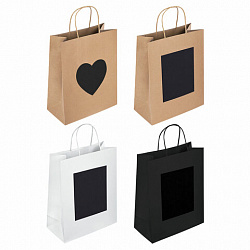 Пакет подарочный (1 штука) 26x13x32 см, скретч-слой + стилус, "Kraft Mix", ассорти, ЗОЛОТАЯ СКАЗКА, 591972