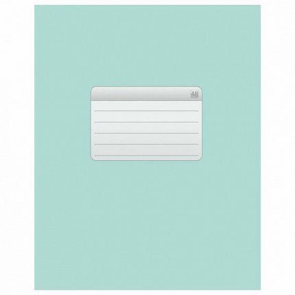 Тетрадь А5, 48 л., HATBER-ECO скоба, офсет №2 ЭКОНОМ, клетка, обложка мелованная бумага, "Зеленая", 48Т5D1, 48Т5D1_27731