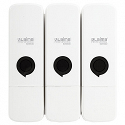 Дозатор тройной 3 х 0,3 л для жидкого мыла/шампуня/геля LAIMA PREMIUM, НАЛИВНОЙ, белый, 609500