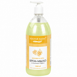 Мыло-крем жидкое 1 л, ЗОЛОТОЙ ИДЕАЛ "Молоко и мёд", дозатор, 609427