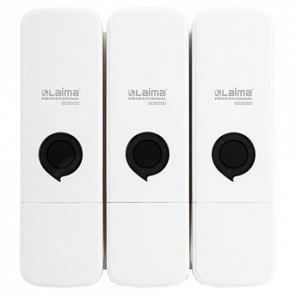 Дозатор тройной 3 х 0,3 л для жидкого мыла/шампуня/геля LAIMA PREMIUM, НАЛИВНОЙ, белый, 609500