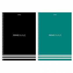 Тетрадь А4, 96 л., HATBER, спираль, клетка, матовая ламинация, тиснение, "MONOCOLOUR" (микс в ПУ), 093593, 96Т4лтВ1сп