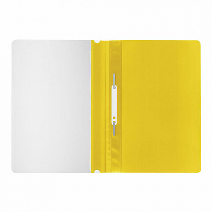 Скоросшиватель пластиковый STAFF, А4, 100/120 мкм, желтый, 225731