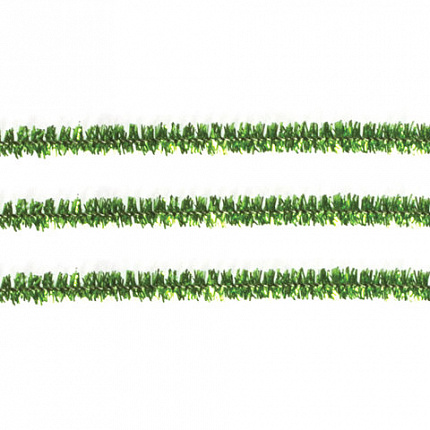 Проволока синельная для творчества "Блестящая", зеленая, 30 шт., 0,6х30 см, ОСТРОВ СОКРОВИЩ, 661542