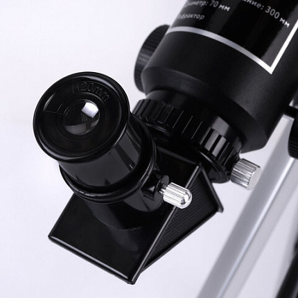 Телескоп рефрактор астрономический настольный, увеличение 150х, объектив 70 мм, фокус 300 мм, видоискатель, BRAUBERG KIDS 70300, 391397