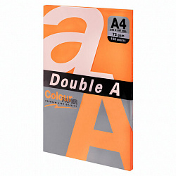 Бумага цветная DOUBLE A, А4, 75 г/м2, 100 л., неон, оранжевая