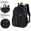 Рюкзак BRAUBERG TITANIUM универсальный, 3 отделения, черный, желтые вставки, 45х28х18 см, 224385