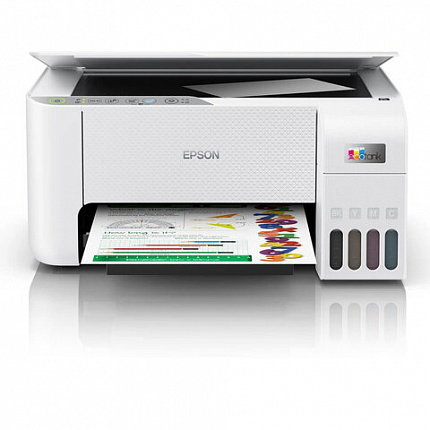 МФУ струйное EPSON L3256 "3 в 1", А4, 33 стр./мин, 5760x1440, Wi-Fi, СНПЧ, белый корпус, C11CJ67524