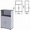 Шкаф полузакрытый "Монолит", 740х390х1250 мм, цвет серый (КОМПЛЕКТ)