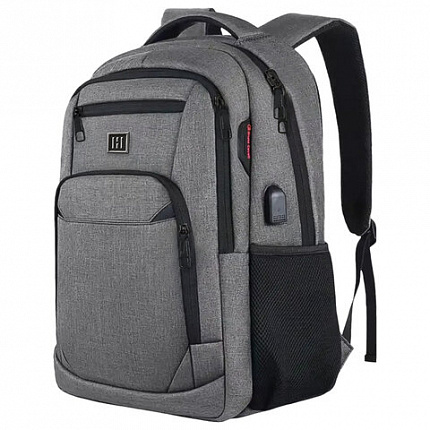 Рюкзак HEIKKI SECURE (ХЕЙКИ) универсальный, 2 отделения, отделение для ноутбука, серый, 46x31x19 см, 273895