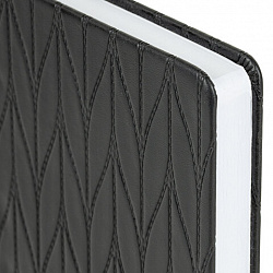 Ежедневник недатированный А5 138х213 мм, BRAUBERG "Braided", под кожу, гвоздик 160 л., черный, 116595