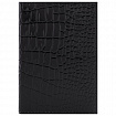 Обложка для паспорта натуральная кожа крокодил, "PASSPORT", черная, BRAUBERG, 237185
