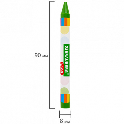 Восковые мелки BRAUBERG KIDS, НАБОР 24 цвета, 271697