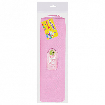 Пенал ЮНЛАНДИЯ ЮНИОР, 1 отделение, полиэстер, аппликация, "Take it easy", 20х6х4 см, 273802