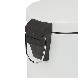 Ведро мусорное с педалью 5 литров "Classic", БЕЛОЕ ГЛЯНЦЕВОЕ, металлическое, со съемным внутренним ведром, LAIMA, 604947