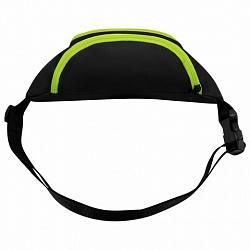 Сумка на пояс HEIKKI RIO (ХЕЙКИ), карман, регулируемый ремень, черная/салатовая, 30х12x10 см, 272615