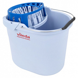 Ведро VILEDA PROFESSIONAL "Супер-моп", с системой отжима для веревочных и ленточных МОПов, овальное, объем 10 л, 162137