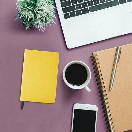 Ежедневник недатированный МАЛЫЙ 100х150 мм А6 BRAUBERG "Metropolis Mix", под кожу, 136 л., желтый, 113303