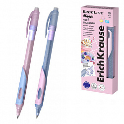 Ручка стираемая гелевая ERICH KRAUSE "ErgoLine Magic Stick&Grip Milky", СИНЯЯ, линия 0,5 мм, 65674