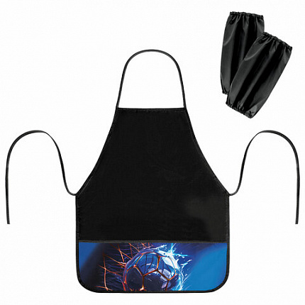 Фартук с нарукавниками для уроков труда BRAUBERG, 3 кармана, 46x54 см, Score goal, 273645