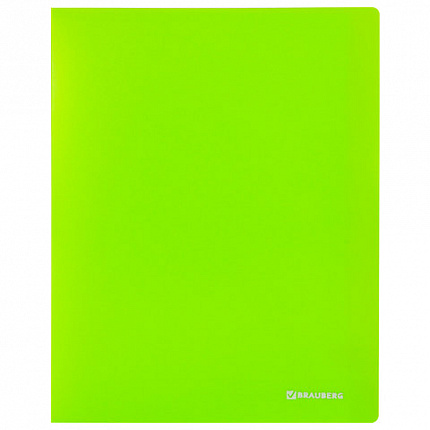 Папка с металлическим скоросшивателем и внутренним карманом BRAUBERG "Neon", 16 мм, зеленая, до 100 листов, 0,7 мм, 227464
