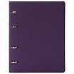 Тетрадь на кольцах А5 (180х220 мм), 120 листов, под кожу, клетка, BRAUBERG "Joy", фиолетовый/светло-фиолетовый, 129989