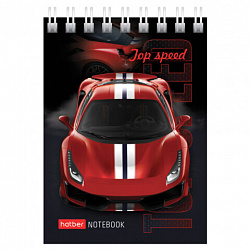 Блокнот МАЛЫЙ ФОРМАТ А7, 60 л., гребень, картон, клетка, HATBER, "АвтоШоу", 066626, 60Б7В1гр