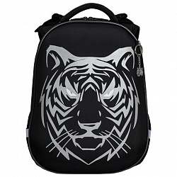 Ранец BRAUBERG SHINY, 2 отделения, с брелком, "Tiger", СВЕТЯЩИЙСЯ РИСУНОК, 38х28х14 см, 270698