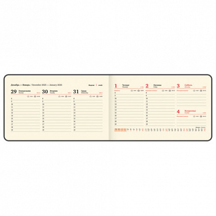 Еженедельник датированный 2026 МАЛЫЙ ФОРМАТ 105х160 мм, А6, BRAUBERG "Unique", красный, 117206