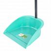 Совок для мусора КОМПЛЕКТ щетка + 2 рукоятки 80 см и 87 см с резьбой, пластиковые, "ЛЕНИВКА", бирюзовый, ЛЮБАША, 700056