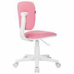 Кресло детское BRABIX "Joy MG-204W", без подлокотников, пластик белый, ткань TW, розовое, 533011