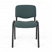 Стул для персонала и посетителей "ИЗО", черный каркас, ткань черно-зеленая, В-21/С-33