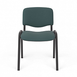 Стул для персонала и посетителей "ИЗО", черный каркас, ткань черно-зеленая, В-21/С-33