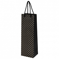 Пакет подарочный под бутылку (1 штука), 13х9x36 см (B), "Leather Bottle Bag", ассорти, ЗОЛОТАЯ СКАЗКА, 700802