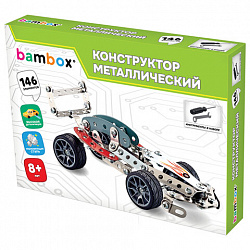 Конструктор металлический "Гоночный болид", с подвижными деталями, 146 элементов, BAMBOX (БАМБОКС), 666365