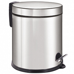 Ведро мусорное с педалью 5 литров "Classic Plus", ЗЕРКАЛЬНОЕ, нержавеющая сталь, со съемным внутренним ведром, LAIMA, ТУРЦИЯ, 608112
