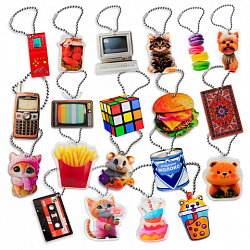 Брелок-подвеска импульс АССОРТИ акрил, 4-6 см, ассорти 20 видов, FUNSTER (ФАНСТЕР), 667039