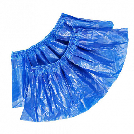 Бахилы двойные, КОМПЛЕКТ 500 шт. (250 пар), STRONG, 39х14 см, двойная резинка, 96 мкм, 10 г, ELEGREEN, НД2-8/40/2р-С-С