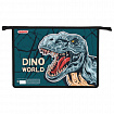 Папка для тетрадей ПИФАГОР А4, 1 отделение, картон/пластик, на молнии, "Dino world", 272131