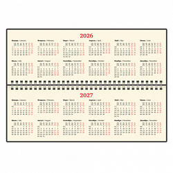 Планинг датированный 2026 305х140 мм BRAUBERG "Iguana", под кожу, синий, 117226