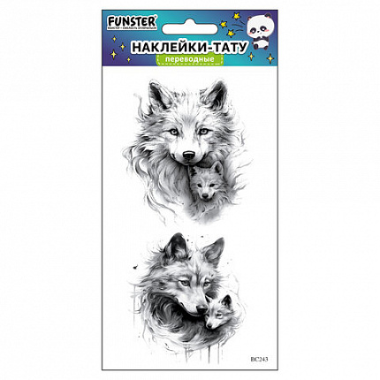Наклейки-тату переводные "Разные", 20,5х10 см, ассорти 12 видов, FUNSTER (ФАНСТЕР), 666102