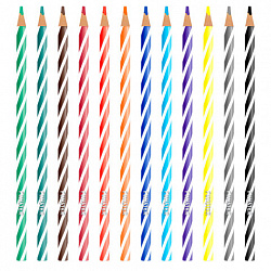 Карандаши цветные FUNSTER TWIST, 12 цветов, корпус со спиралью, ПВХ бокс, круглые, 182201