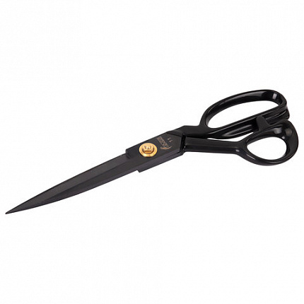 Ножницы портновские 290 мм, КЛАССИЧЕСКИЕ, черные, ручки с силиконовым покрытием, ОСТРОВ СОКРОВИЩ, 665599