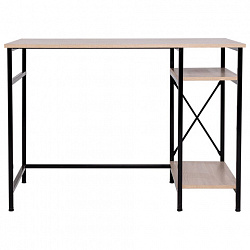 Стол BRABIX "SMART CD-018", 1100х600х765 мм, ЛОФТ, 2 полки, металл/ЛДСП ясень шимо светлый, каркас черный, 641945