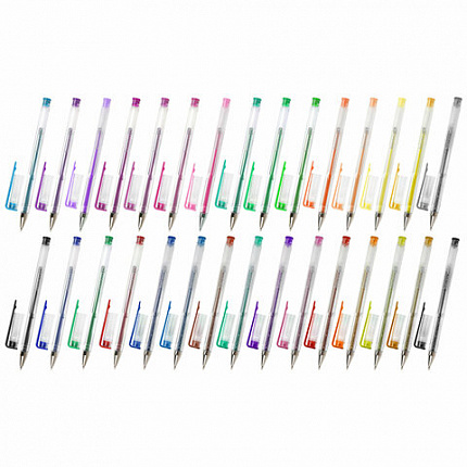 Ручки гелевые АРОМАТИЗИРОВАННЫЕ, НАБОР 30 ЦВЕТОВ, "FRUITS", линия письма 0,5 мм, BRAUBERG KIDS, 143823