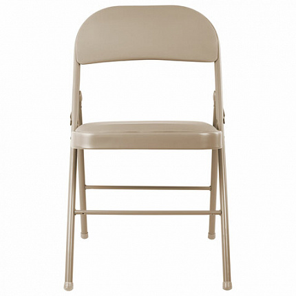 Стул складной BRABIX "Golf Plus CF-003 КОМФОРТ", бежевый каркас, кожзам бежевый, В КОРОБЕ, 533027