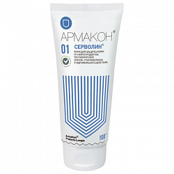 Крем защитный, 100 мл, АРМАКОН "СЕРВОЛИН", гидрофильный, от нефтепродуктов, смазочно-охлаждающих жидкостей, красок, 1197
