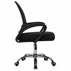 Кресло CROMEX (КРОМЕКС) "Top CH-695", ХРОМ, с подлокотниками, сетка/ткань TW, черное, 533066